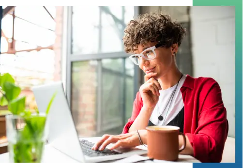 Woman checking her online reputation